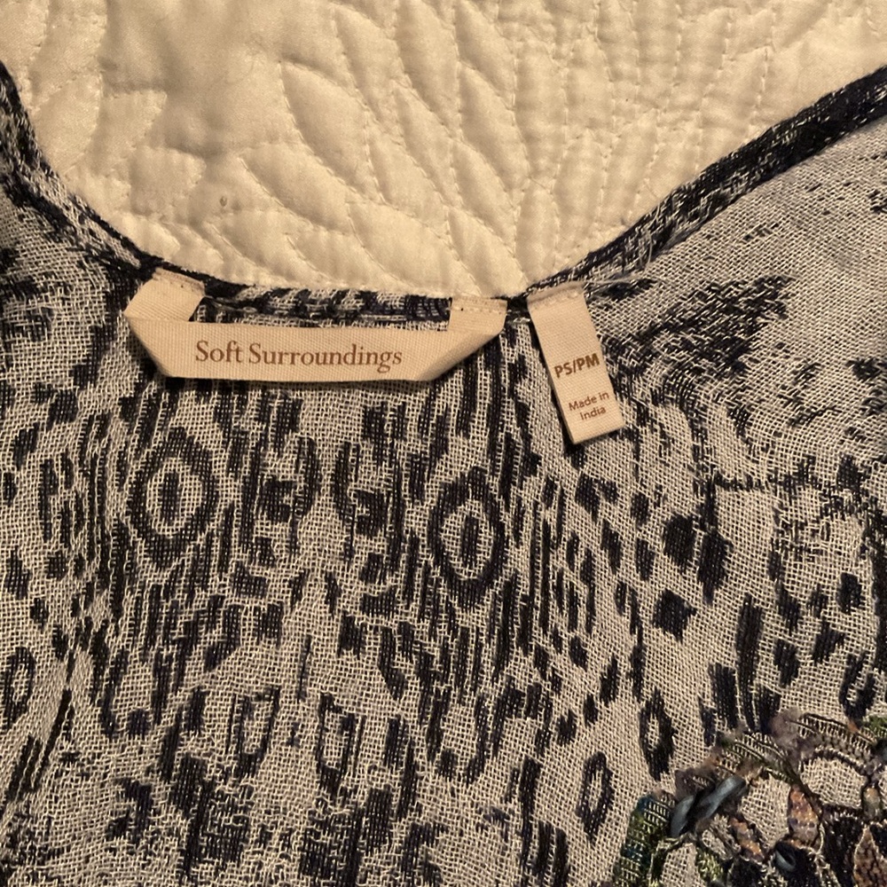 Soft Surroundings Emory Open Front Navy Cardi Top… - image 3